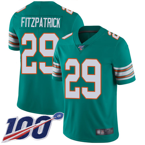 Nike Miami Dolphins #29 Minkah Fitzpatrick Aqua Green Alternate Youth Stitched NFL 100th Season Vapor Limited Jersey->youth nfl jersey->Youth Jersey